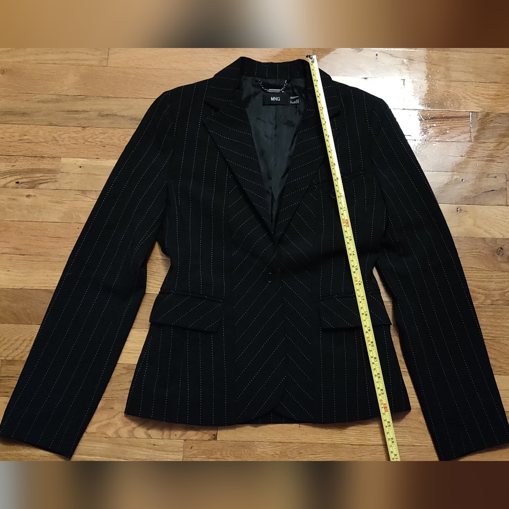 Mango Black and White Striped Jacket US 6